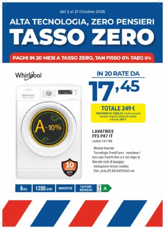 WHIRLPOOL FFSP87IT LAVATRICE 8KG
